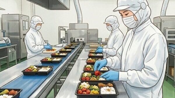 食品工場の作業